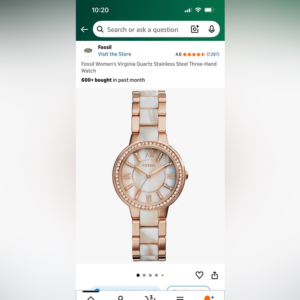 Fossil Women's Rose Gold and Cream Watch - Picture 3 of 4